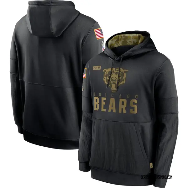 Men's Nike Black Chicago Bears 2020 Salute to Service Sideline Performance  Pullover Hoodie