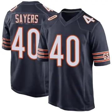 Men's Gale Sayers Chicago Bears Game Navy Team Color Jersey