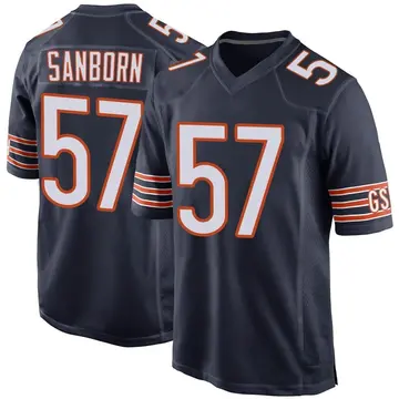 : Bears Jack Sanborn Signed Navy Jersey - Schwartz Authenticated  : Sports & Outdoors