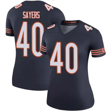 Women's Gale Sayers Chicago Bears Legend Navy Color Rush Jersey